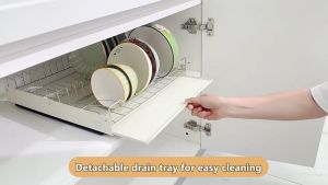 GSLIFE🔥Out-of-the-Box🔥High Quality Stainless Steel 304 Kitchen Cabinet Pull out Dish & Bowl Rack / Multi-function Pull out Basket / Almari Tarik Rail Rak Dapur Kitchen Organizer Rack Rust Prevention Punching Required Christmas Gifts