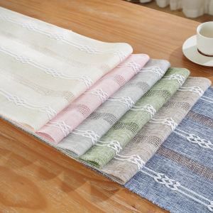 Cotton Linen Table Runner Nordic Style with Tassel Table Runner Household TV Cabinet Decorative Cover Towel Living Room Coffee Table Towel Long Strip Cloth