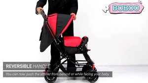 Beige รถเข็นเด็ก รถเด็ก ล้อมีเบรค พกพาสะดวก พับได้ สายรัดแบบ (นั่งเอน/นอน/นอน) ง่ายต่อการพกพา