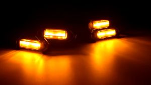 Set of 4 Car Grille Amber Led Lights Kit Led Front Grille Lamp for toyota Hilux SUV Truck Sedan