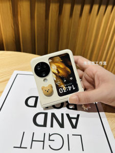 Oppo Find N3 Flip Phone Case Foldable Screen New Design Full Cover Protective Shell Womens Style Cute Bear Design Anti-Fall