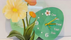 (ẢNH CHỤP) Tranh đồng hồ đèn hoa tulip 13 trang trí decor quà tặng tân gia khai trương