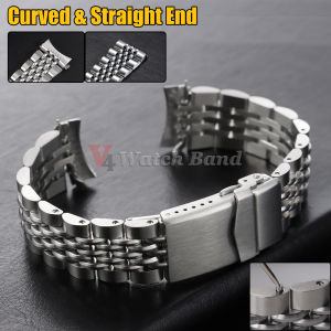 20/22mm Stainless Steel Bracelet Straight/Curved End Strap Watchband Screw Link Metal Watchband for Seiko for Jubilee SKX007/009