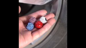 4Pcs Bling Tire Valve Cap Diamond Crown Wheel Caps Rhinestone Clay ABS Car Tires Valves Tyre Stem Air Valve Caps Airtight Cover