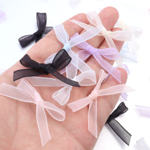 20pcs/lot Ribbon Bows Polyester Lace Mini Bows Flower Colorful Bowknots For DIY Gift Craft Party Wedding Decoration Accessories
