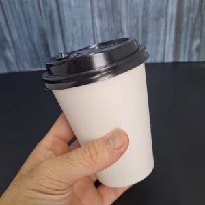 Paper Cup Putih Polos 65 Oz 195 ml + LID tutup / Tea Cup / Gelas Kopi / Gelas kertas / Paper Hot Cup (50 pcs)