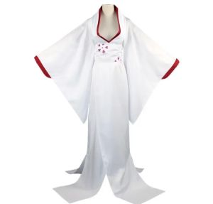 Bộ Trang Phục Cosplay Nữ Sát Quỷ Gồm Áo Kimono Kẹp Tóc Trắng Áo Len Polyester Dệt Kim Phong Cách Anime Nữ Hoàng Kèm Mũ Đội Đầu Cho Lễ Hội Halloween