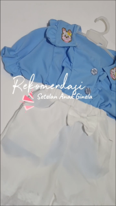 AYDA - Setelan Ginela Bunny Bordir / Oneset Anak Perempuan Model Korean