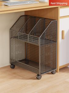 evesigar | Movable Bookshelf Organizer Multilayer Cart With Wheels