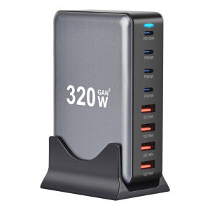 320W USB C Fast  Desktop GaN Charger 8-port USB Type C PD Charger Fast Charge 3.0 USB Type C Fast Charger Mobile