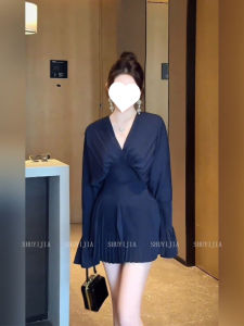 Đầm Dài Tay Thanh Lịch Kiểu Pháp SYJ Shuyijia Che Bụng Giúp Thon Gọn Phong Cách Nữ Hoàng Mùa Thu Cho Phụ Nữ Ngoại Cỡ