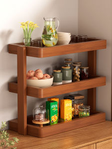 ชั้นวางของแบบลำลอง ชั้นวางของในครัว เรียงเรียบร้อย จัดระเบียบ อุปกรณ์ตกแต่งบ้าน สไตล์วินเทจ ไม้ไผ่ ชั้นวางของแบบ H ทรง