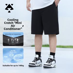 Large Size Mens Ice Silk Thin Five-Part Loose Summer Breathable Cool Feeling Casual Shorts Comfortable Nylon Elastic Fiber