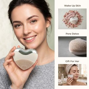 Heart-Shaped Rechargeable Waterproof Silicone Face Cleanser Festival Gift for her