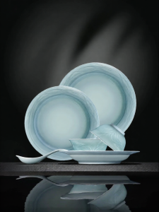 JINGDEZHEN | Microwave Dishwasher Safe Official Celadon Porcelain Dinnerware Set