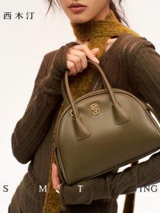 Womens Small Leather Handbag Single Shoulder Bag Fashion Trend Spring 2025 Boston Bag Style Youth Daily Match Pure Color