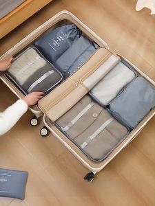 🔥SG LOCAL STOCK🔥7Pcs Waterproof Travel Luggage Organiser Packing Cube Storage