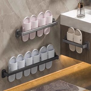 Wall-mounted Drill-free Bathroom Shoe Rack