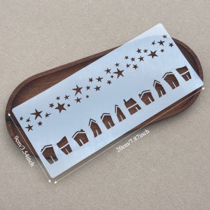 Christmas Village StarStencilWinter House Skyline Scattered Star Hollow Stencil for Slim Greeting Card Scrapbook