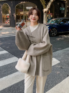 New Chinese Style Thickened Short Woolen Coat Womens Winter Fashion Small Size Large Coat Commute Style Straight Tube Type