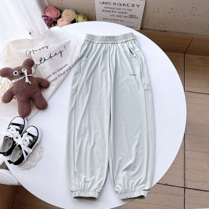Cool Feeling Sun Protection Girls Sports Pants Thin Breathable Quick Dry Ice Silk Mosquito Proof Summer Clothing Childrens Pants