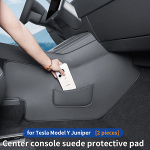 For Tesla Model Y Juniper center console side border kick pad protection pad anti dirt pad and added storage bag. 2 pieces