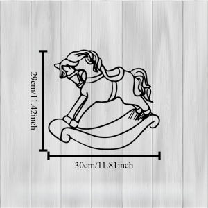 CIFbuy | CIFBUY Iron Wall Art Rocking Horse Metal Sign Waterproof Home Nursery Kids Room Decor Rustic Hanging Plaque