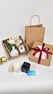 Bộ Quà Tặng Cao Cấp LOVELY Kraft Christmas Candle - Nến Thơm & Tinh Dầu Thơm Phòng - Dành Cho Mọi Sự Kiện