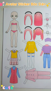 (27B)Bộ Avatar Sticker đồ chơi bóc dán đồ chơi giấy giúp bé phát triển kỹ năng thủ công