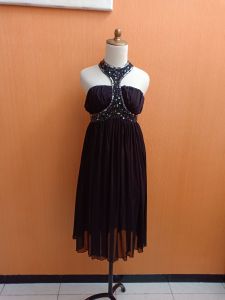 GAUN mini midi dress wanita hitam S M cewek MEWAH halter neck PESTA cute