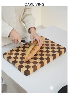 Boards อุปกรณ์ทำอาหารแบบไม้พื้นผิวป้องกันแบคทีเรีย อุปกรณ์ทำอาหารแบบไม่ต้องอบ รูปทรงสี่เหลี่ยมแบ่งออกเป็นช่องตาราง สำหรับทุกเพศทุกวัย