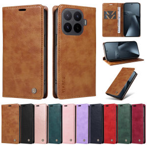 szhaiyu | Leather Wallet with Card Holder Magnetic Flip Phone Case for Xiaomi Mi 15 15T 17 17T Pro Max Ultra Lychee Grain Protective Cover