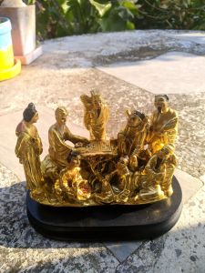 องค์แปดเซียนงานเรซิ่นชุบทองเค