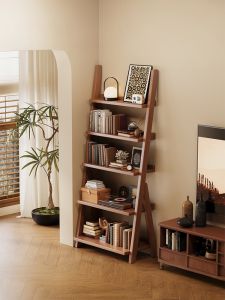 ZHUSHANXIA | Wall-mounted Ladder Bookshelf for Living Room Storage
