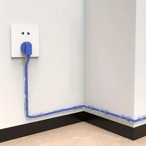 Clear Plastic Cable Clips - Transparent Wire Organizers for Wall & Desk Cable Management Adhesive Cord Holders