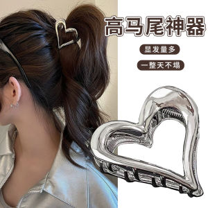 Anti-Sag High Ponytail Hair Clip Womens Heart Shaped Headwear Fixed Hair Grips Fashionable Hair Accessories Differhand