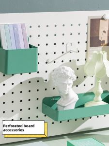 Nail-Free Hole Board Accessories Rectangle Storage Box Desktop Study Pen Holder Shelf Partition Organizer Creative Iron Material