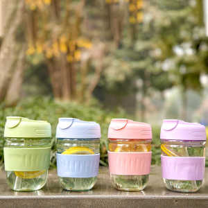 Fashionable Double-Walled Glass Coffee Cup Office Milk Tea Water Bottle Gift Cup Opening Ceremony Souvenir High Aesthetic Value