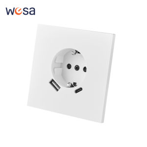 Skin Sensation Wall Socket Classic Flame Retardant With Ground Electrical Outlets 250V EU Standard USB Power Sockets Socket 250V