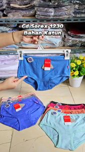 Celana Dalam Wanita Sorex 1230 Bahan Katun | Cd Wanita Remaja - Dewasa Sorek Isi 6 - 3 Pcs