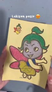 Lukisan Pasir Warna Warni & Stiker Tanggung Mewarna: Permainan Edukasi Anak