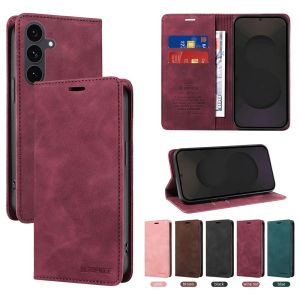 RFID Blocking Magnetic Wallet Case for Samsung Galaxy S25 Edge S24 S23 S22 S21 S20 S10 S10e S9 S8 Plus Ultra FE Book Flip Cover