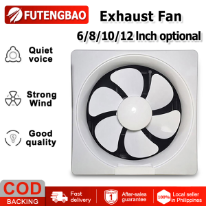 6/8/10/12 Inches Wall Mounted Exhaust Fan 6 Blades Energy Saving Low Noise Fan Powerful Fan Exhaust Fan for Kitchen Exhaust Fan for Bathroom Exhaust Fan for Room and Exhaust Fan for Ceiling