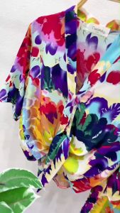 TW22416  Set 2 ชิ้น เสื้อกระดุมหน้า+ กางเกงขายาว #ลายมัดย้อม