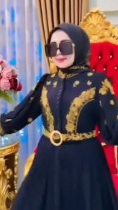 Gamis Hitam Wanita Viral: Azzura Dres Ceruty Babydoll Aplikasi Bordir
