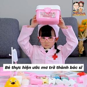 Đồ chơi bác sĩ trẻ em gồm hộp y tế y tá tiêm ống nghe dụng cụ cho bé 2 - 6 tuổi đồ chơi y tế cho bé