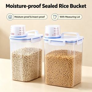 1.5/2KG Kitchen Storage Box Insect Proof Moisture-Proof Grain Flour Sealed Storage Tank Food Container Airtight Fresh Keeping