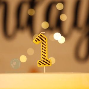GeeParty 0-9 Yellow Number Candle Blister Packaging Cake Topper for Construction Theme Birthday Party Needs