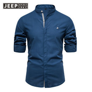 Jeep Tinh Thần 1941 Etd 2023 mùa xuân và mùa hè ôm vừa Áo Sơ Mi Nam Cotton Linen Giản Dị Nhật Bản Phong Cách Người Đàn Ông Của Thời Trang Kinh Doanh Màu Trơn Áo Thun Tay Dài Cho Nam Giới