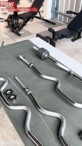 OML BZ1 บาร์เบลแกนหยักเหล็กโครเมี่ยมแท้(แกน 1 นิ้ว) Commercial Grade แกนใส่บาร์เบล ใช้กับแผ่นน้ำหนักรุ่น WP3(รู 1 นิ้ว)